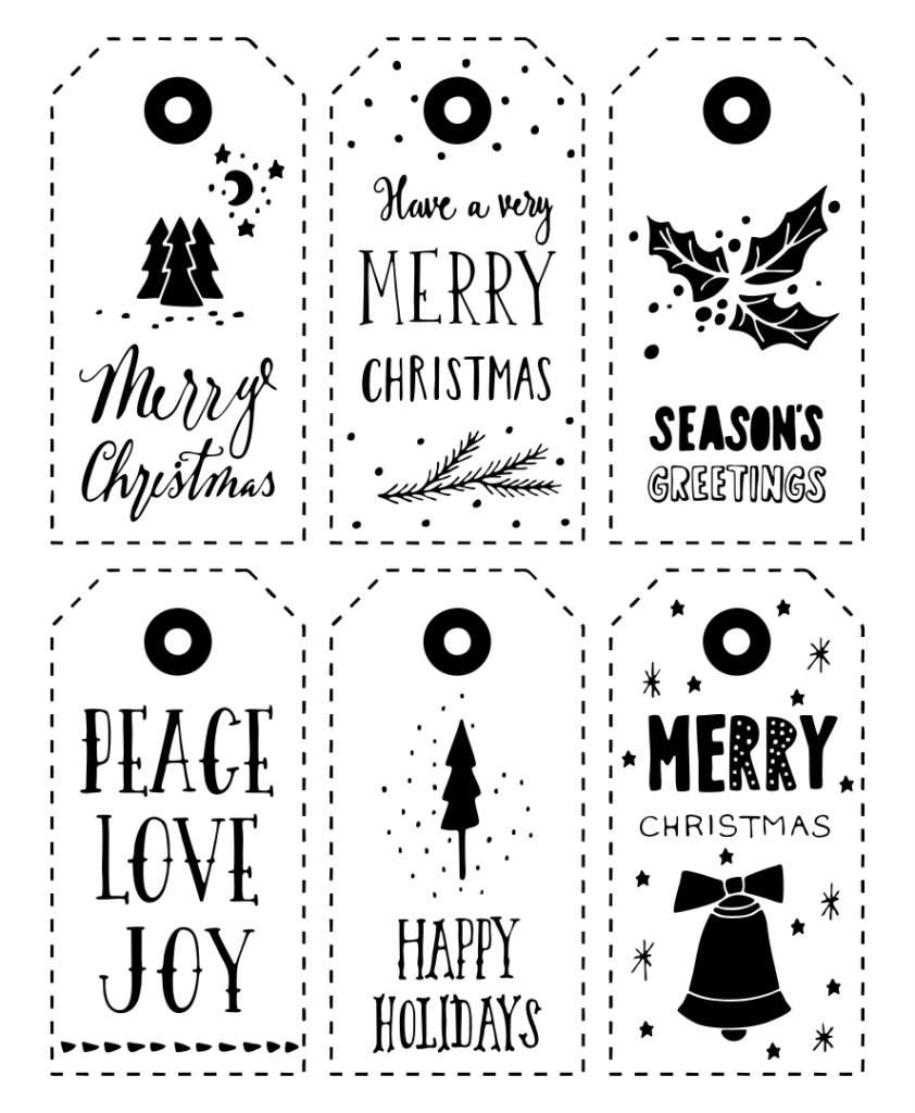 10 Best Black And White Printable Christmas Gift Tags PDF For Free At Printablee
