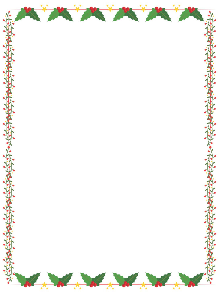 15 Best Free Printable Christmas Borders Holly PDF For Free At Printablee