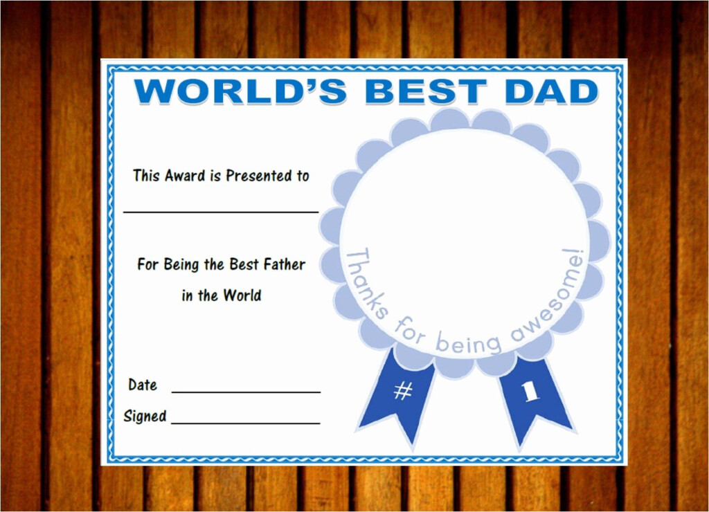  20 Best Dad Certificate Free Printable Dannybarrantes Template