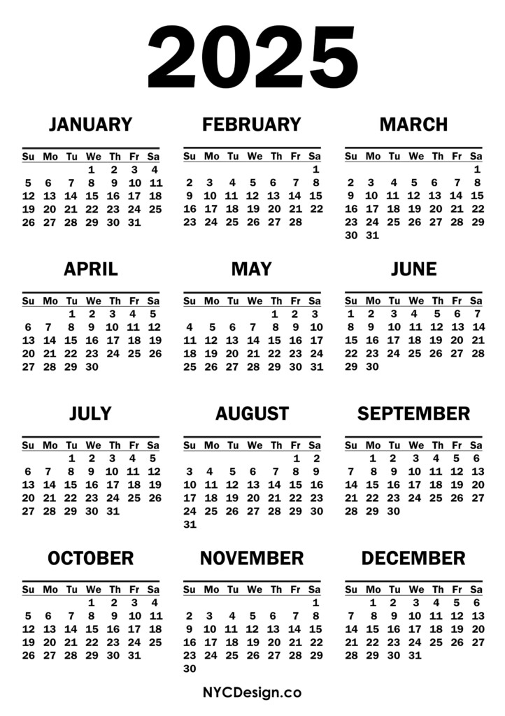 2025 Blank Calendar To Print And Write On A Pagemaker Brena Clareta