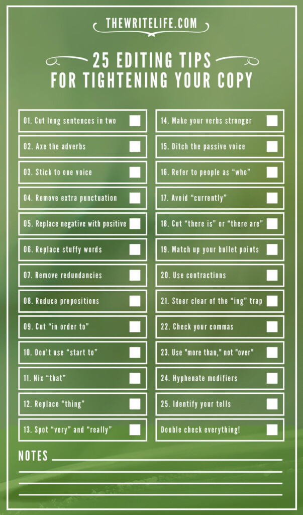 25 Editing Tips For Tightening Your Copy And Improving Your Writing