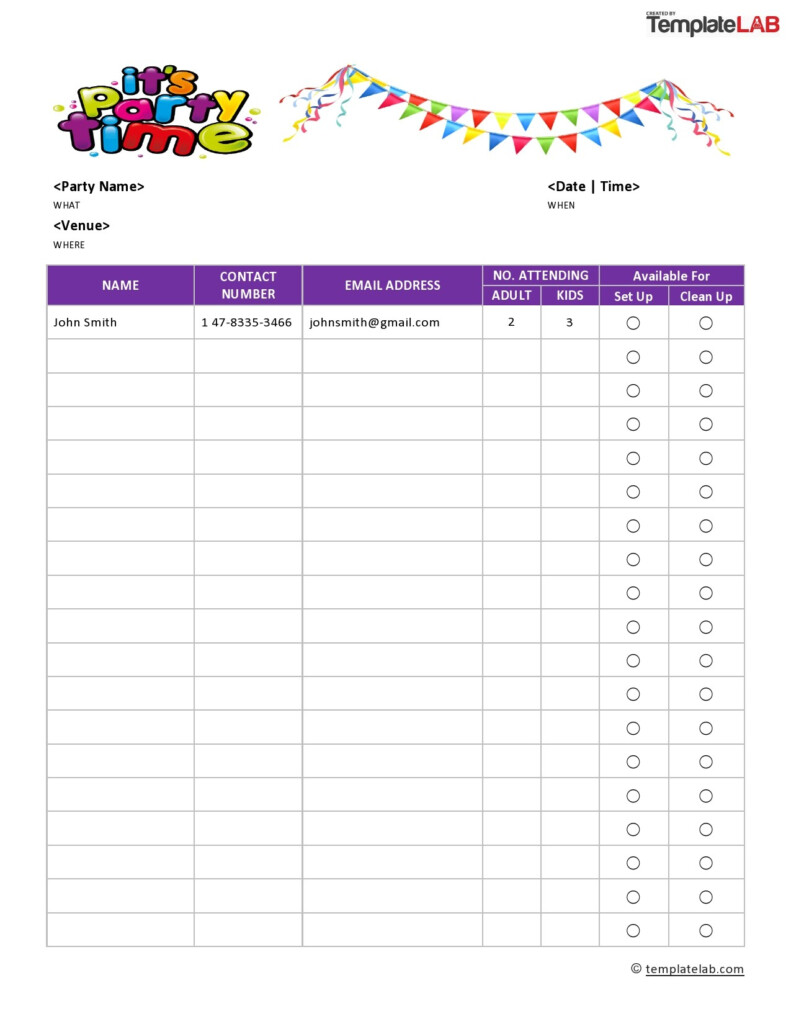 40 Sign Up Sheet Sign In Sheet Templates Word Excel 