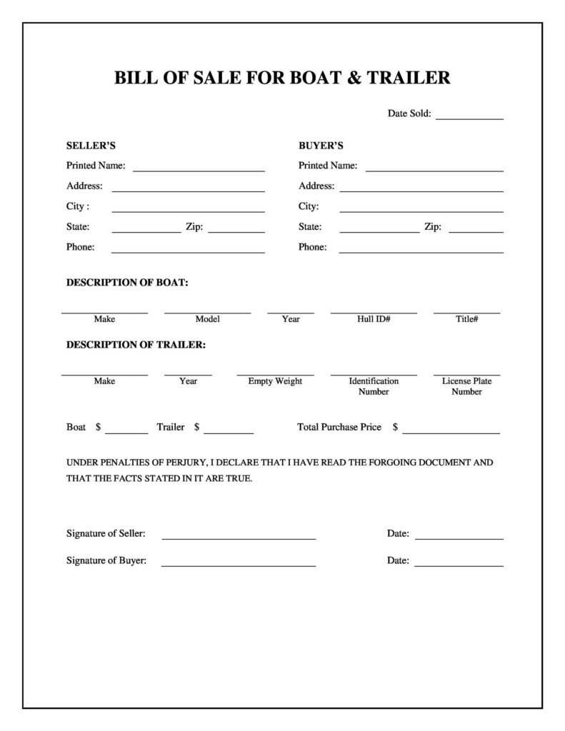 45 Fee Printable Bill Of Sale Templates Car Boat Gun Vehicle TemplateLab