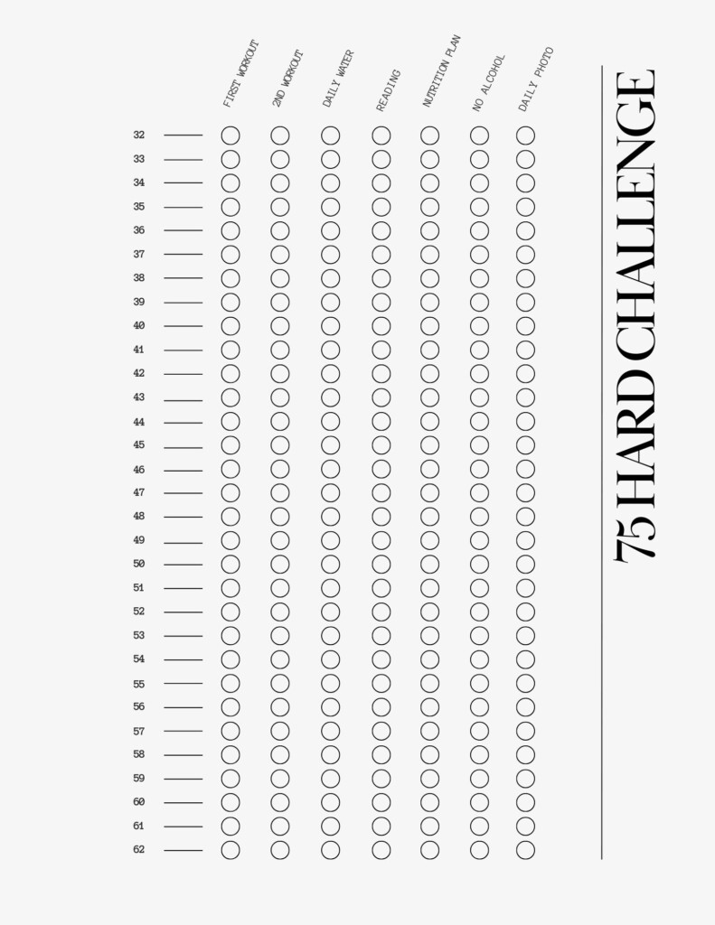 75 HARD CHALLENGE PRINTABLE Etsy