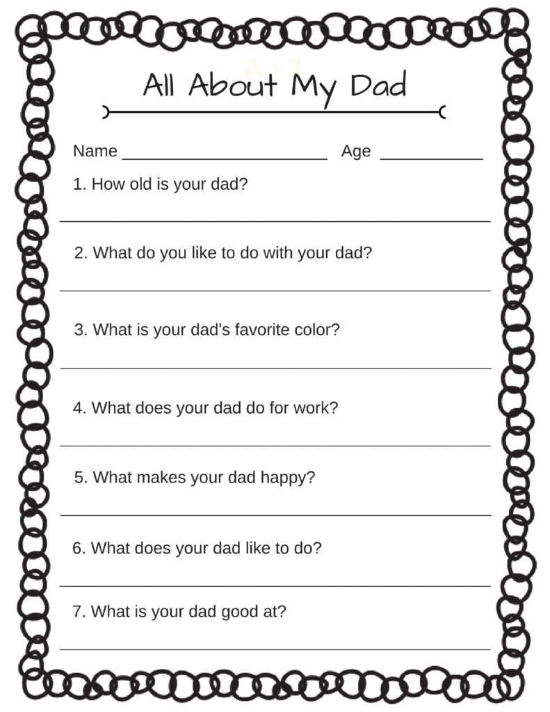 All About Dad Printable