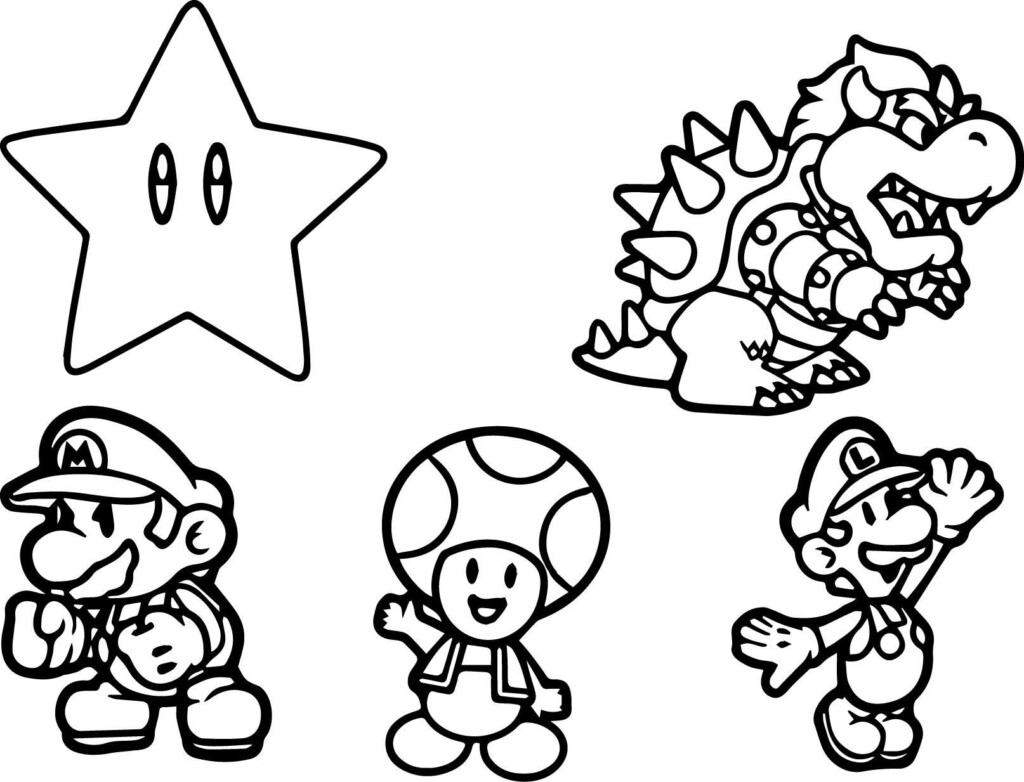 All Mario Characters Coloring Pages Coloring Home