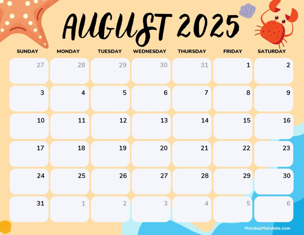 August 2025 Calendar 52 Free PDF Printables 