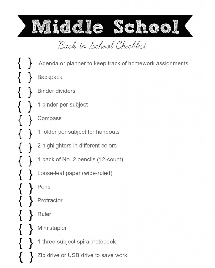 Back To School Checklist Printables