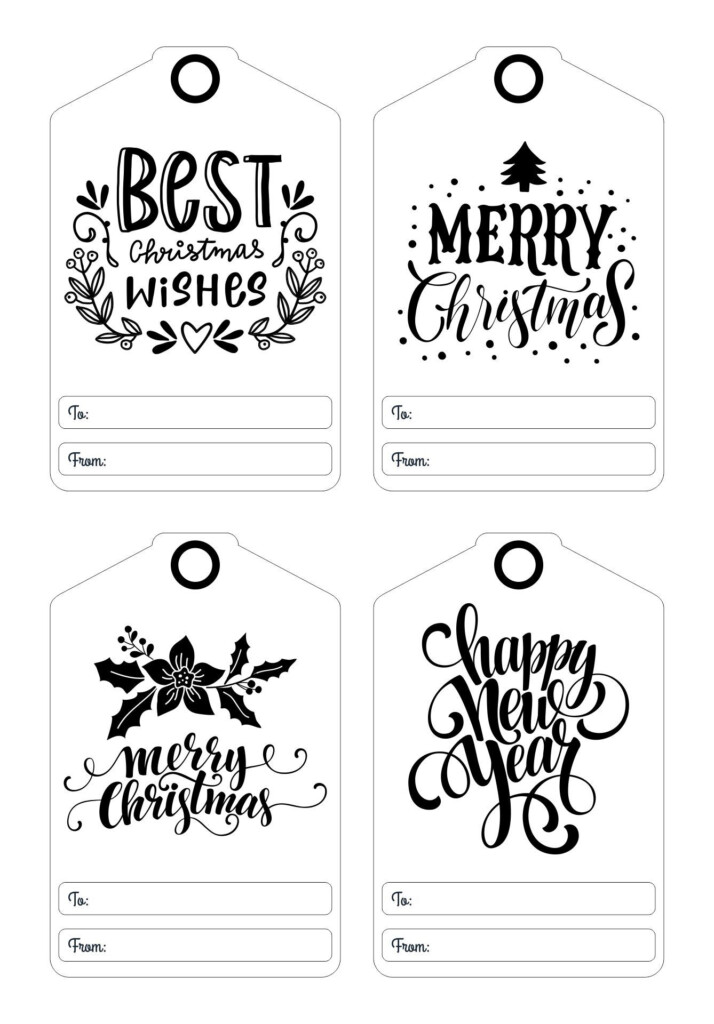 Black And White Printable Christmas Tags Printable Word Searches