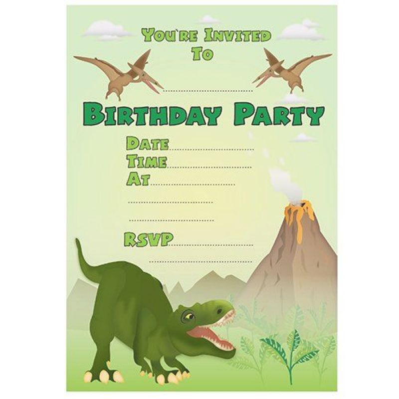 Blank Dinosaur Birthday Invitation Template