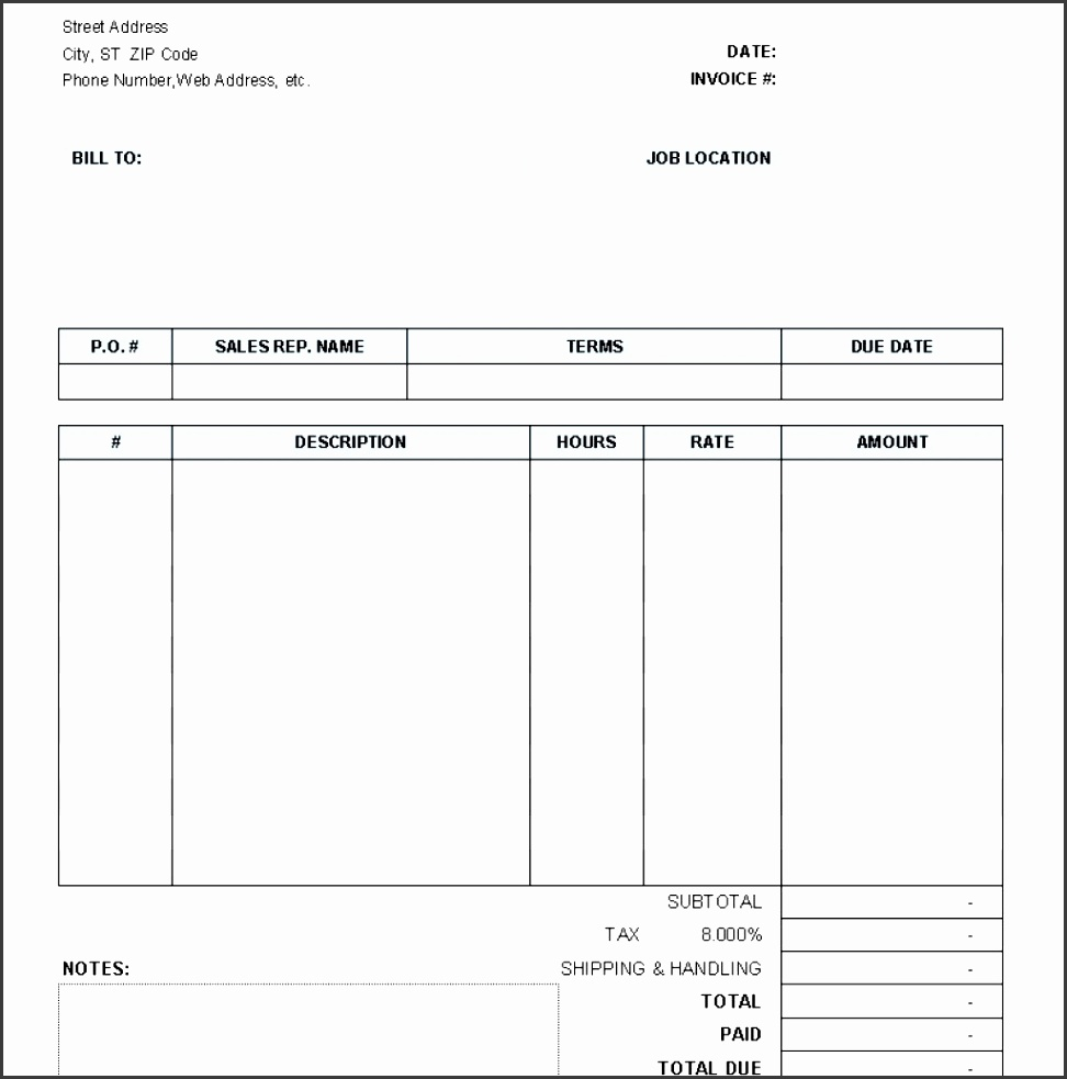 Blank Sample Invoice Template Free Images And Photos Finder