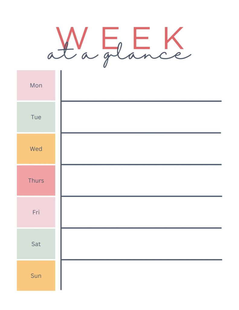 Blank Weekly Schedule Template