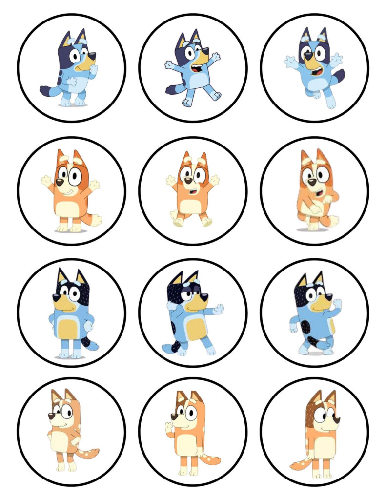 Bluey Cupcake Toppers Bluey Self Cutouts Bluey And Friends PDF FILE No Physical Item Etsy