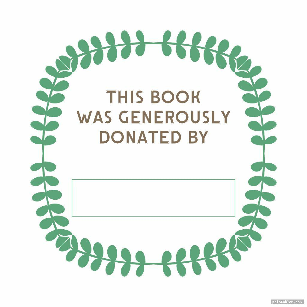 Bookplates For Donated Books Printable Gridgit