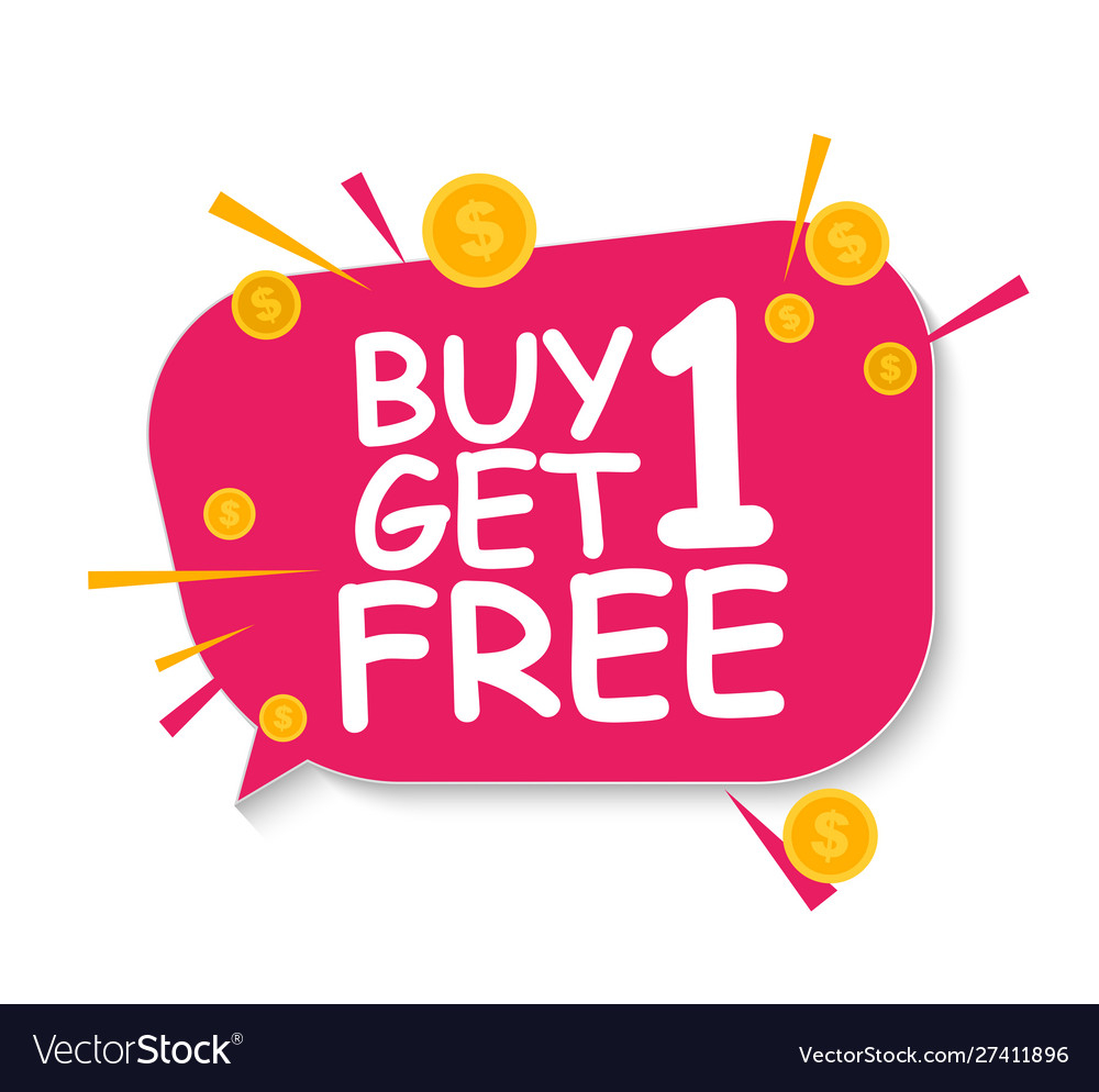 Buy 1 Get Free Sale Banner Template Offer Vector Image