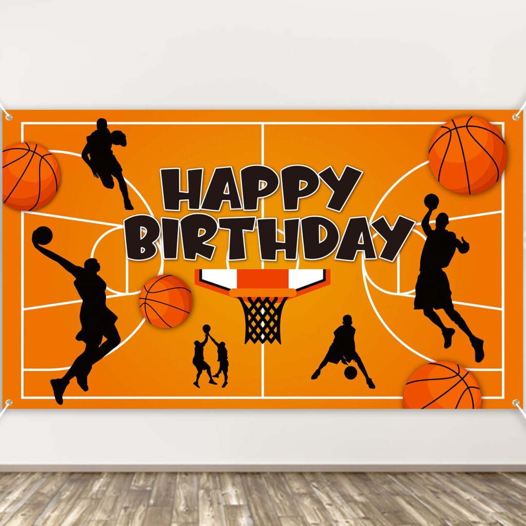 Buy BeYumi Basketball Theme Happy Birthday Photography Backdrop Banner NBA All Star Slam Dunk