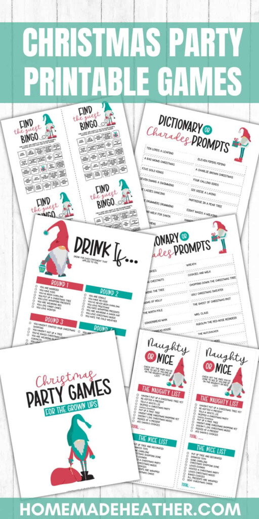 Christmas Adult Party Game Printables Homemade Heather