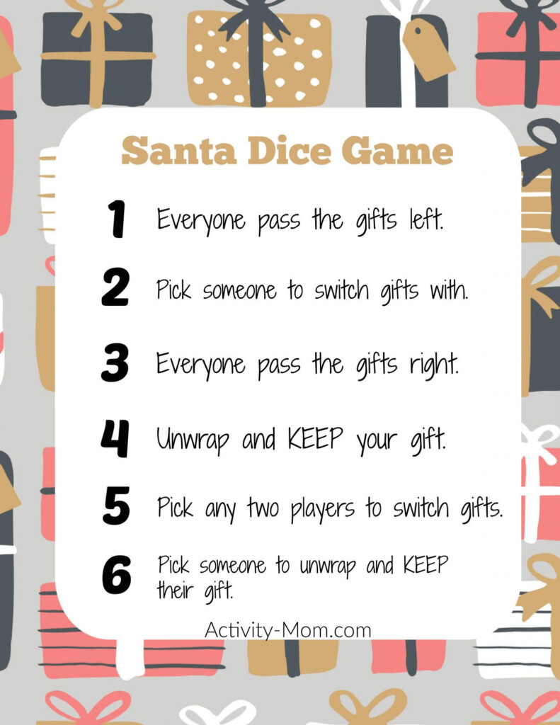 Christmas Gift Exchange Dice Game The Activity Mom