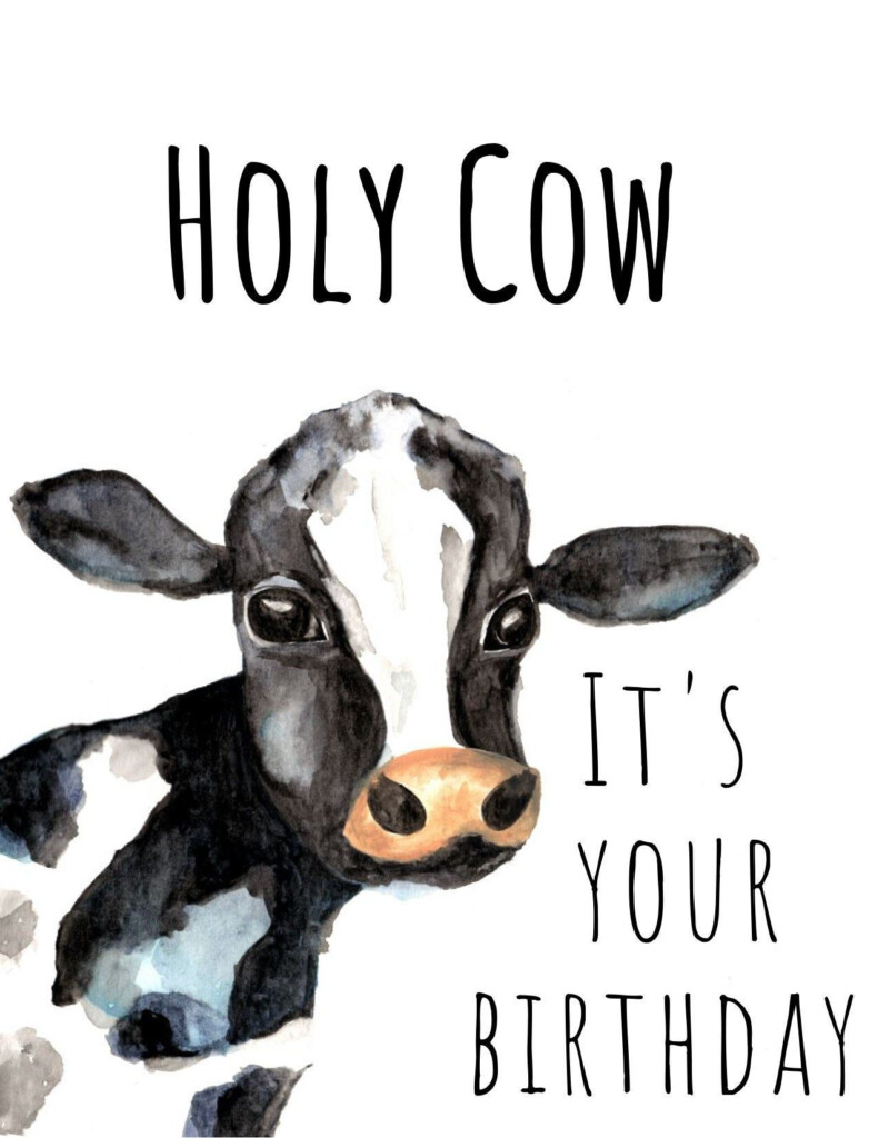 Cow Birthday Card Printable Printable Templates Free