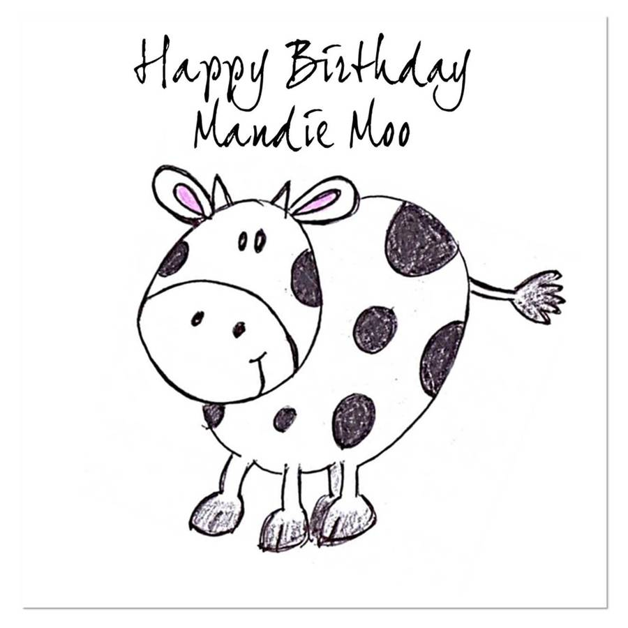 Cow Personalised Happy Birthday Card By Chalk And Cheese Candles And Wax Melts