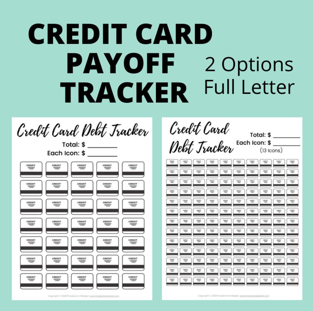 Credit Card Debt Payoff Tracker Printable Credit Card Payoff Payoff Tracker PDF 2 Options Letter