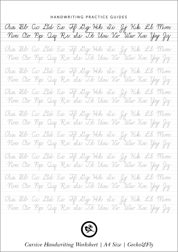 Cursive Writing Printable Practice Sheets