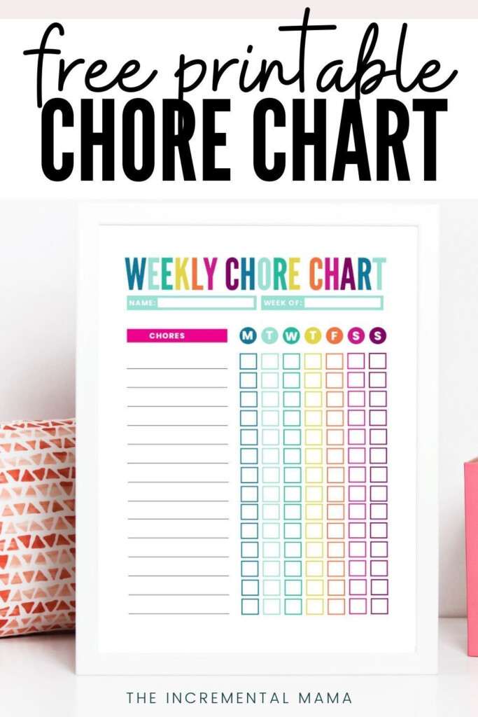 Cute Colorful Free Customizable Chore Chart Printable Kids Chore Chart Printable Chore
