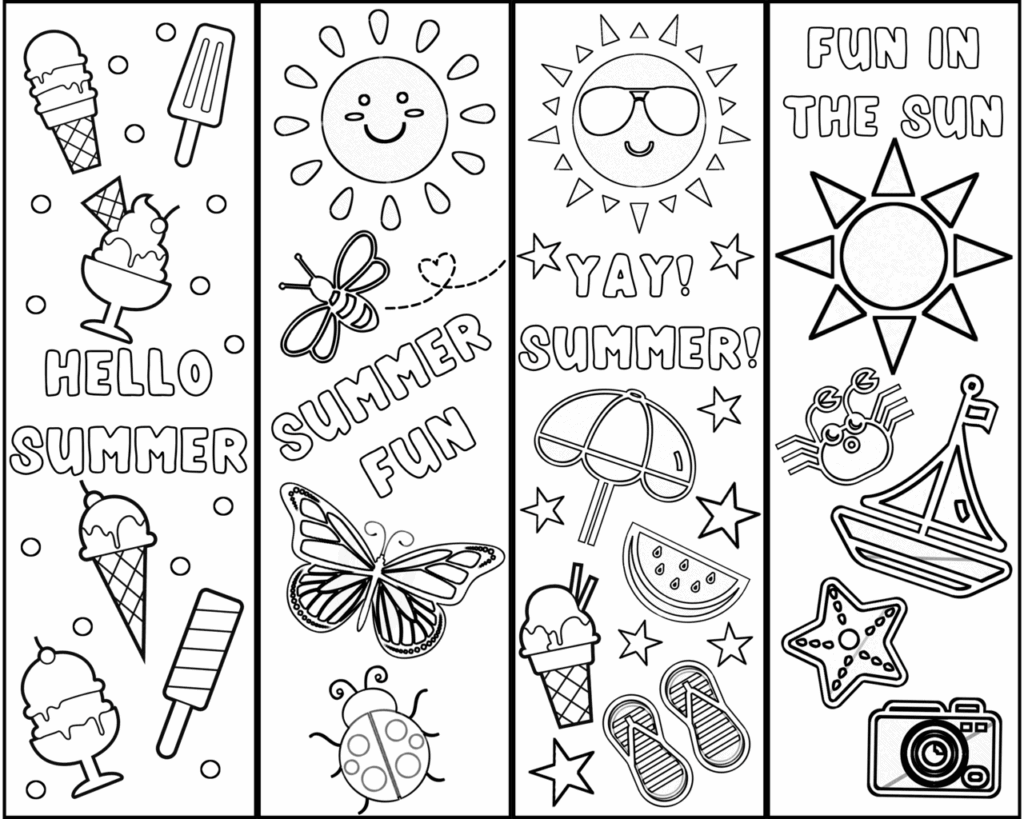 Cute Free Printable Bookmarks To Color