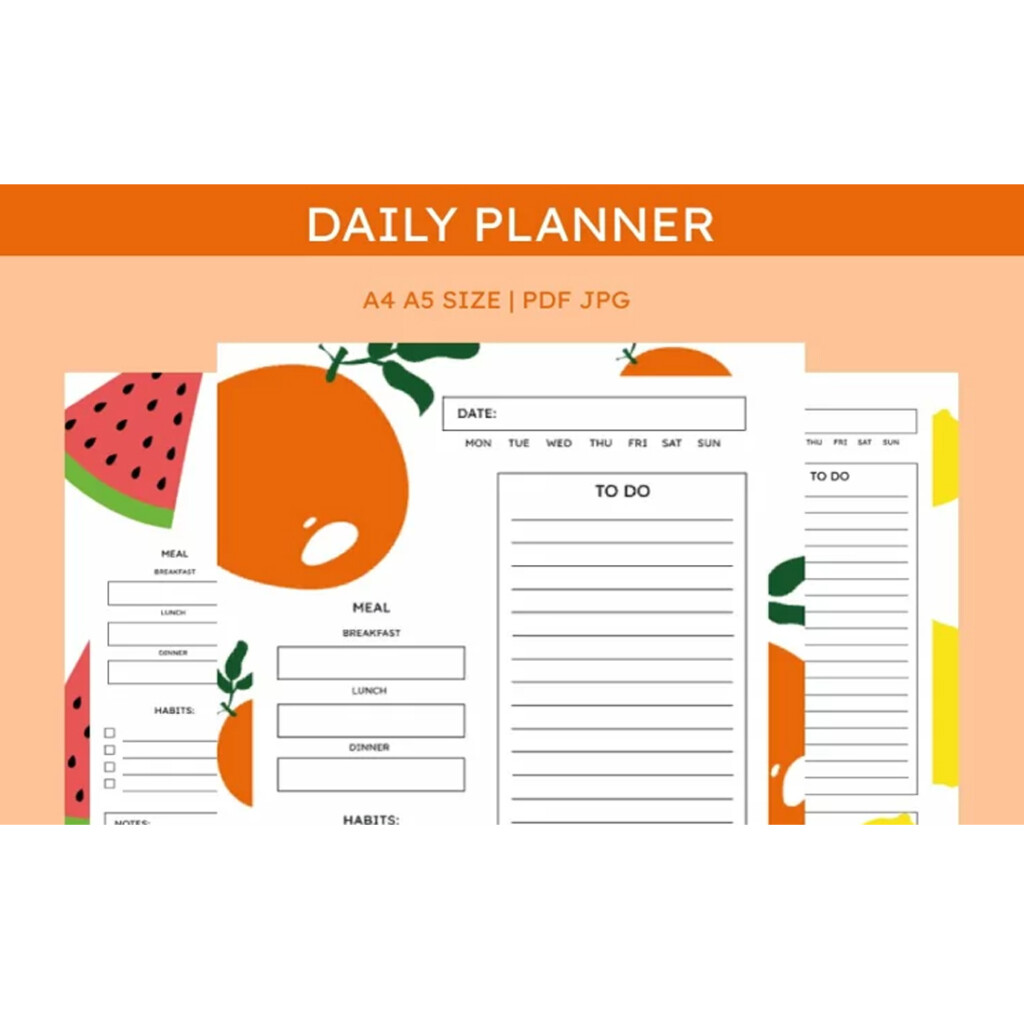 Daily Planner Printable Cute Daily Planner MasterBundles