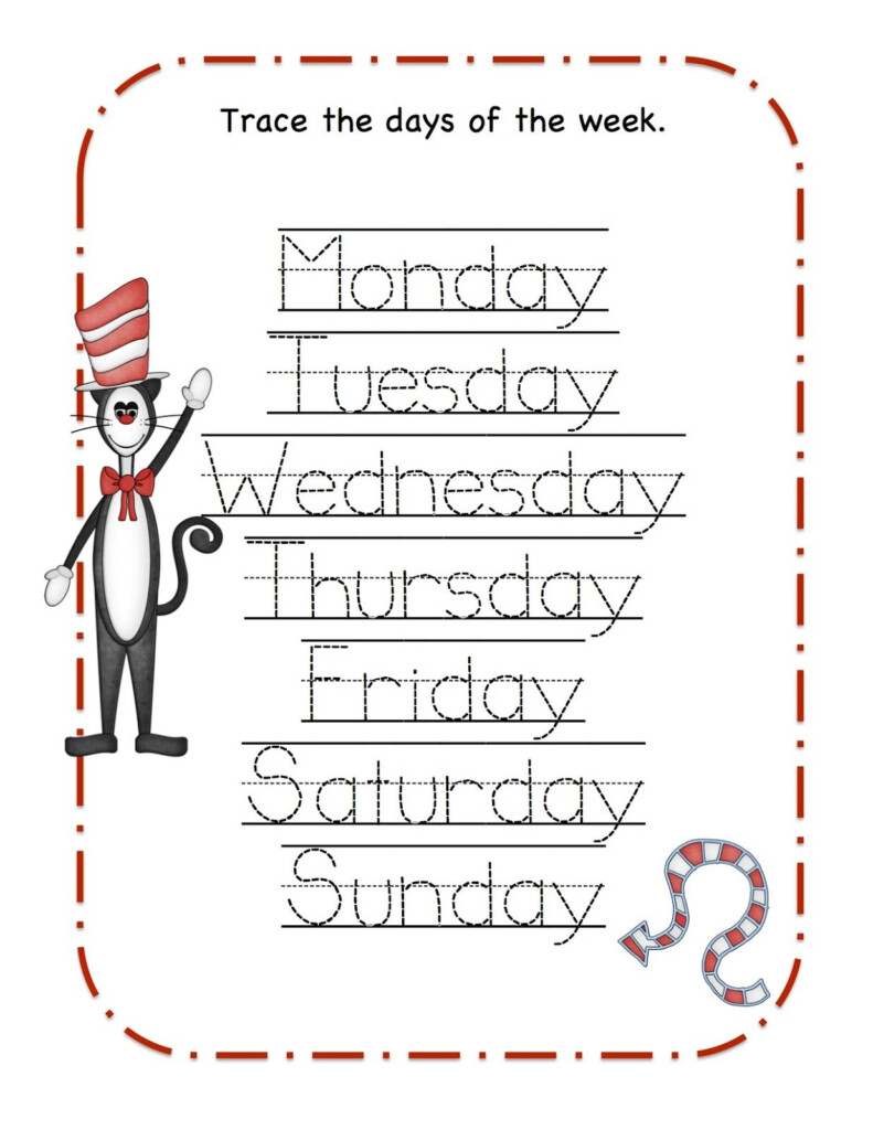  Daysofthweek Tracing Drseuss Dr Seuss Preschool Dr Seuss Preschool Activities Dr Seuss