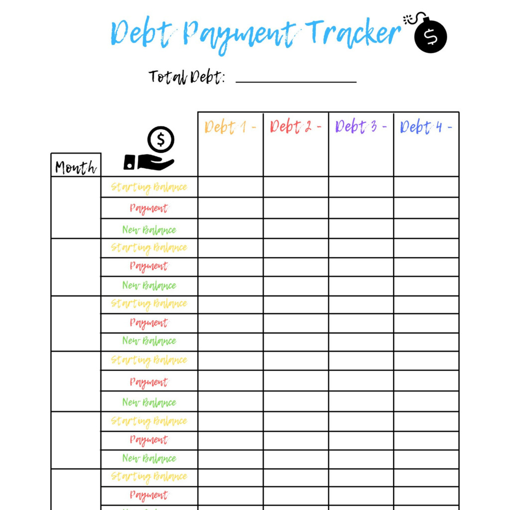Debt Tracker Printable Pdf Printable Word Searches