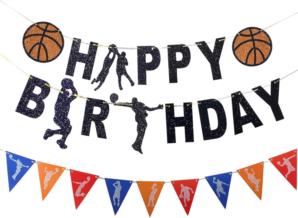 Decorations Set Of 3 Basketball Banner Birthday Decoration Happy Birthday Basketball Theme