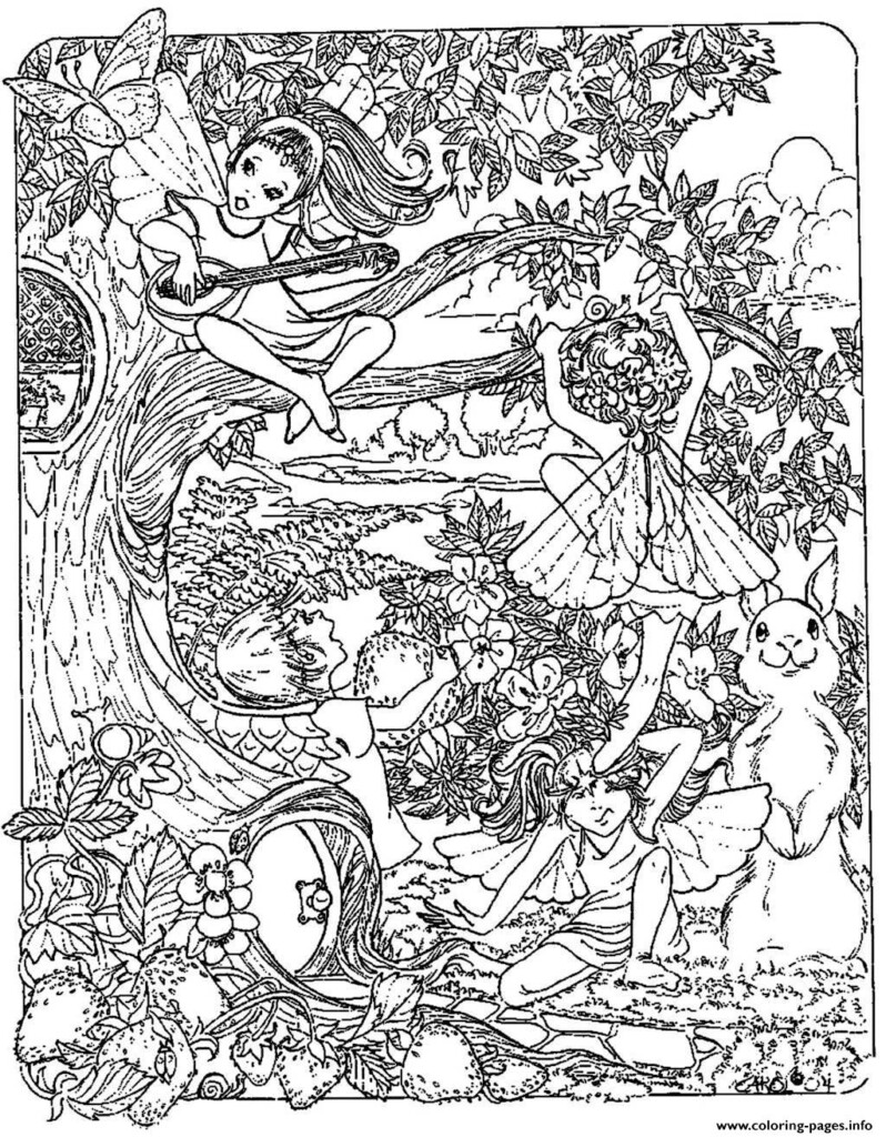 Detailed Coloring Pages For Adults Printable Fantasy Coloring Home