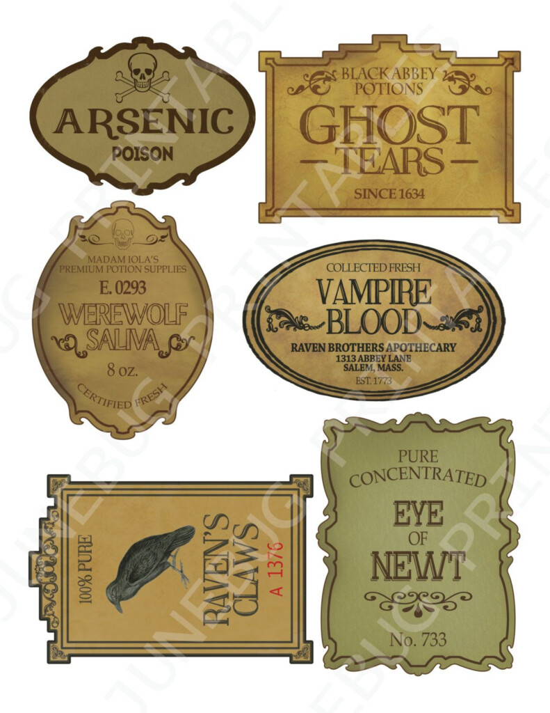 DIY Halloween Potion Label Printables Diy Halloween Bottles Halloween Apothecary Halloween