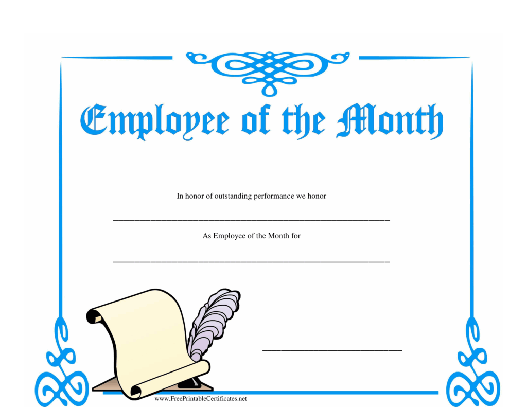 Employee Of The Month Certificate Templates At Allbusinesstemplates