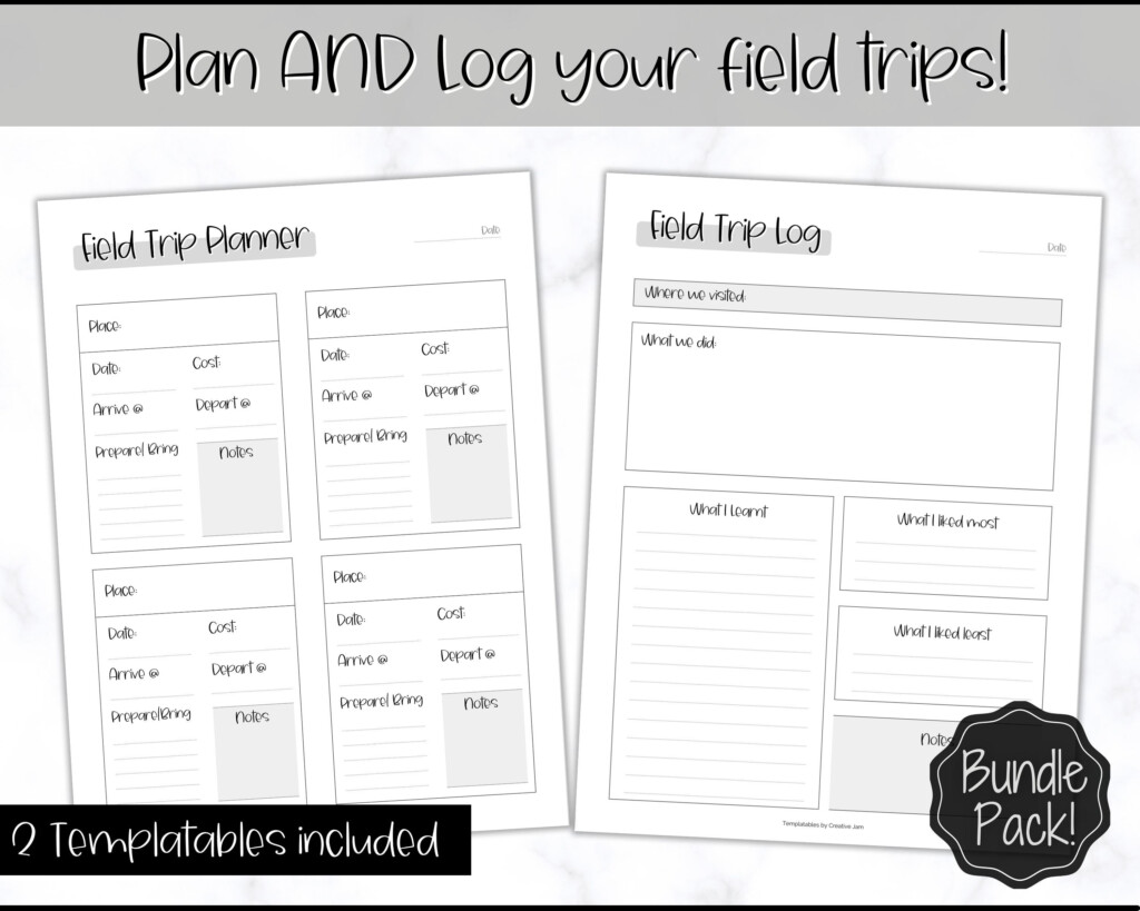 Field Trip Planner BUNDLE Printable Field Trip Log Etsy