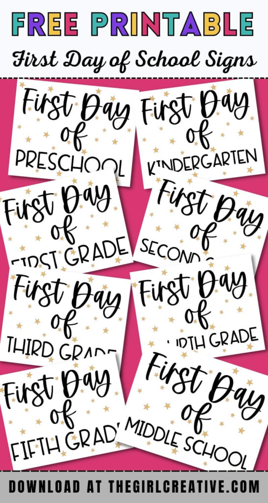 First Day Of Preschool Printables