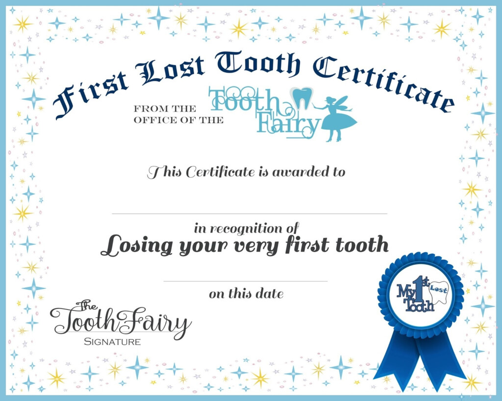 First Lost Tooth Certificate Free Printable Free Printable Templates