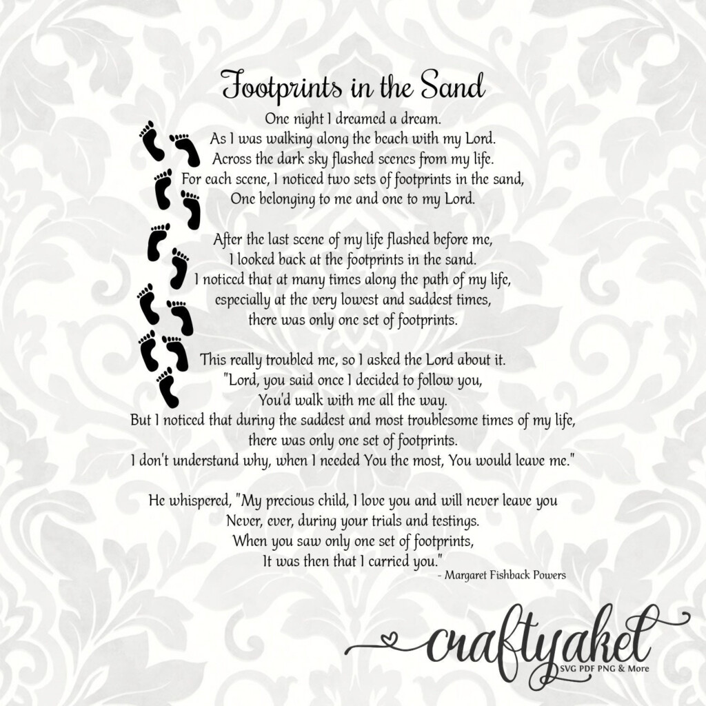 Footprints In The Sand Poem Clipart