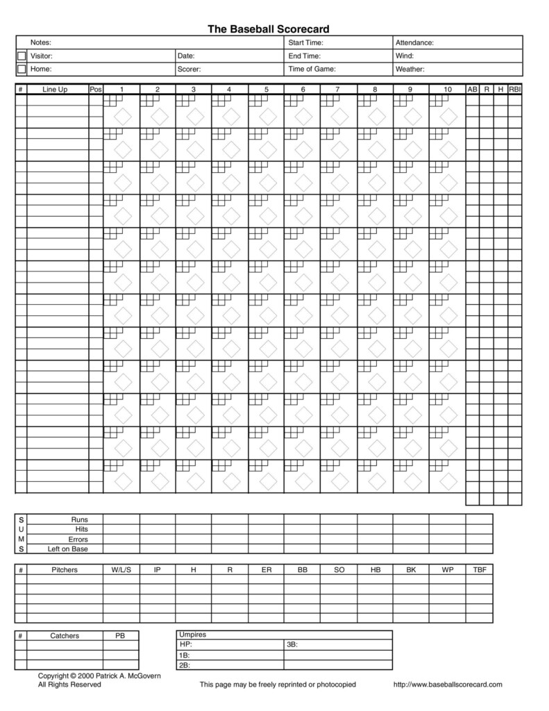 Free Baseball Score Sheet Printable Printable World Holiday