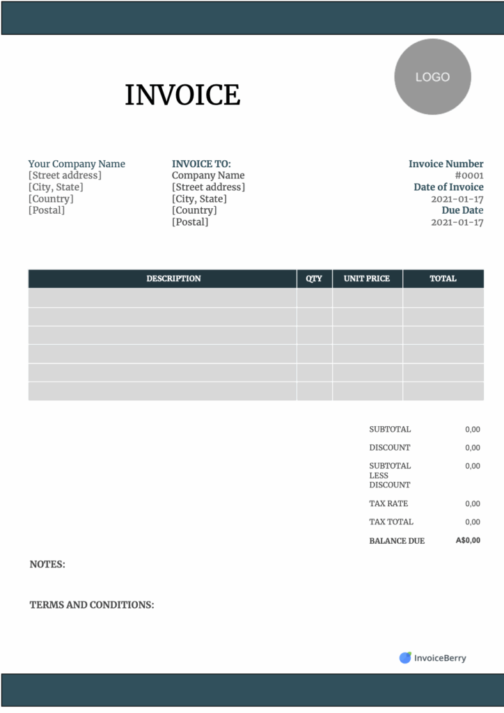 Free Blank Invoice Template Excel Pdf Word Fill In And Print Invoices Invoice Template Ideas