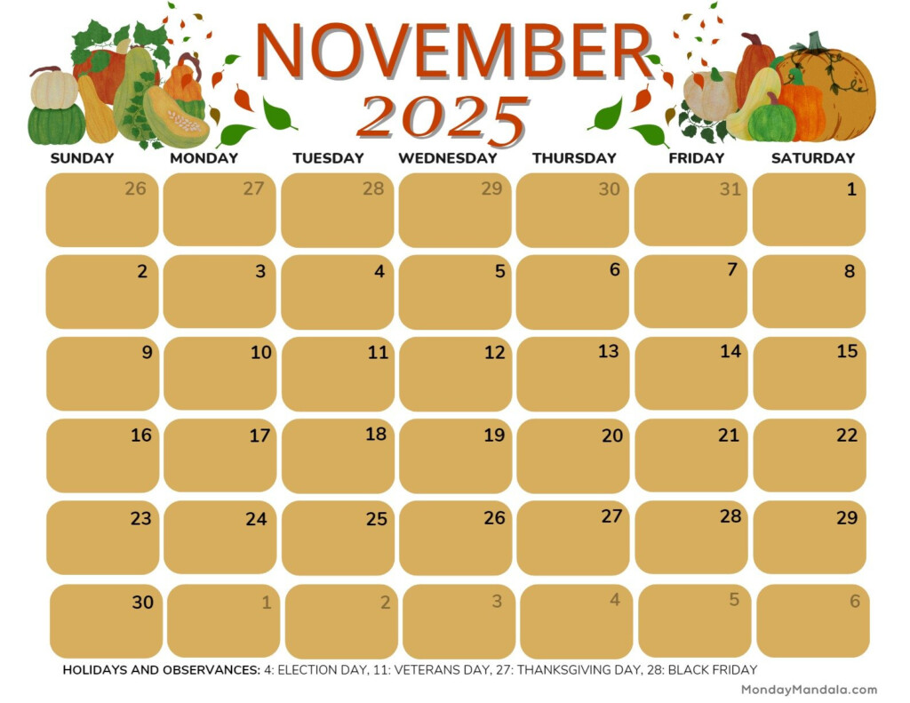Free Downloadable November 2025 Calendar Printable Free Berti Charlotta