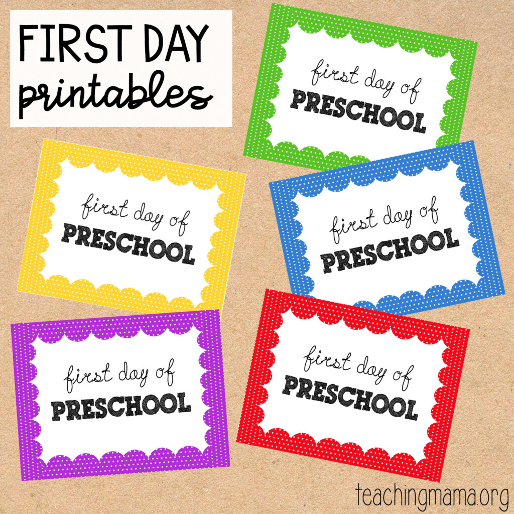 Free First Day Of Preschool Printables Prntbl Concejomunicipaldechinu Gov Co