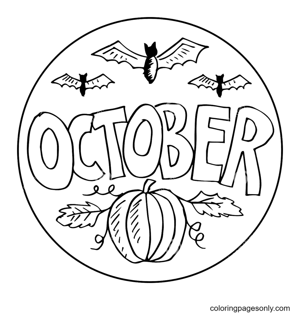 Free October Coloring Pages For Kids