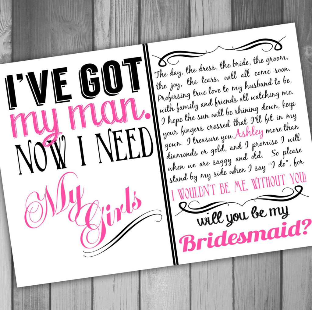 Free Printable Bridesmaid Proposal That Are Universal Tristan Website
