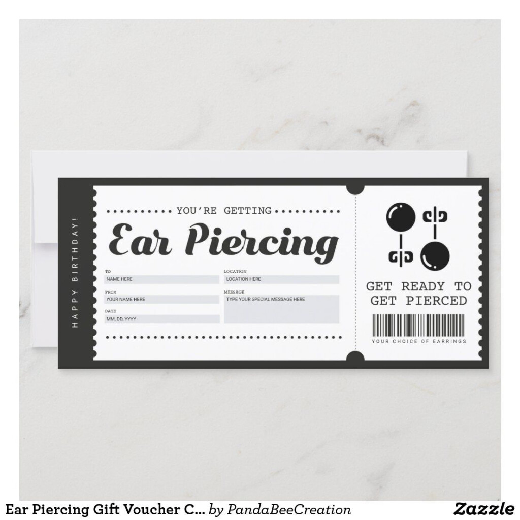 Free Printable Ear Piercing Gift Certificate Printable Word Searches
