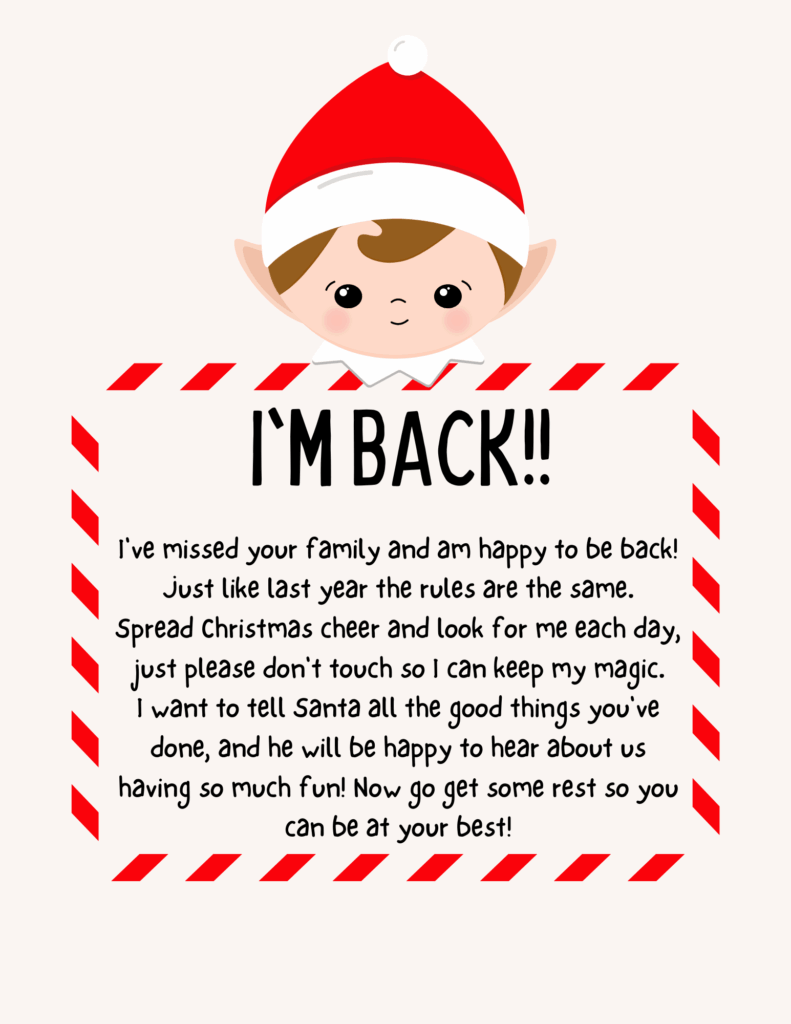 Free Printable Elf On The Shelf Letter Template Printable Words Worksheets