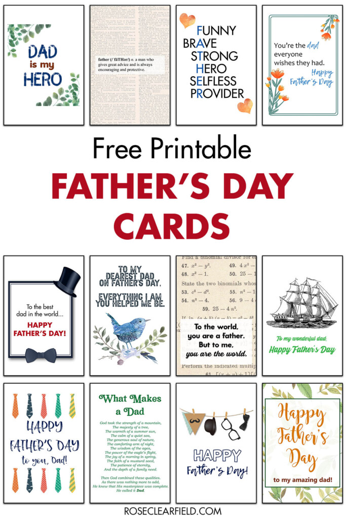 Free Printable Father S Day Cards Rose Clearfield