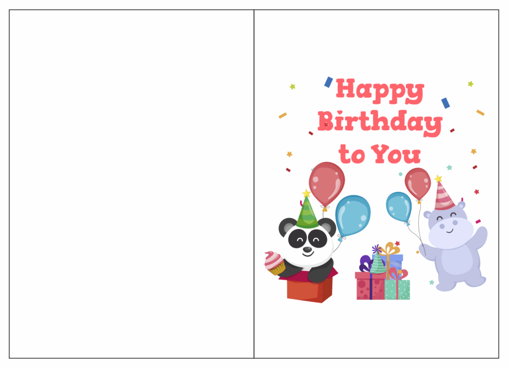 Free Printable Foldable Birthday Cards Printable Templates Free