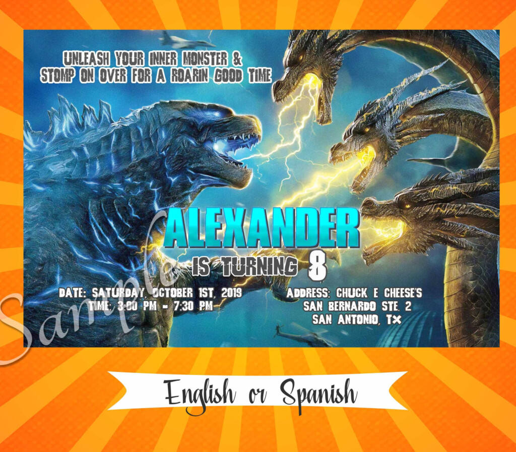 Free Printable Godzilla Birthday Cards